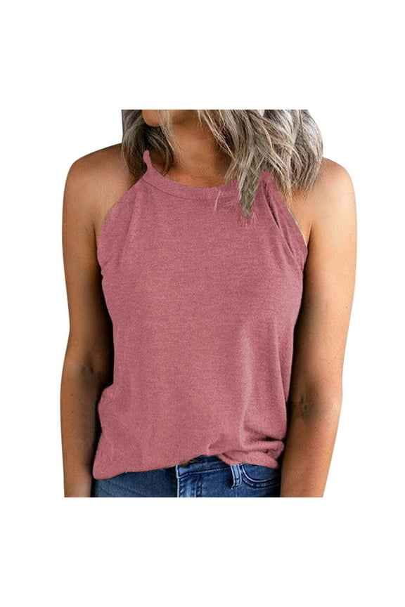 Beach Vacation Clothes for Women Crop Tops Sports Girl Jelly Sandal Crop Tops Pack Camisole Juniors Comfortable for Women Top Junior Sequin Top Teens Girls Cute Dressy Swim W Pink M