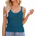thumbnail image 1 of Beach Vacation Clothes for Women Cute Tops Summer Top Women Long Comfortable Girl Sleepers Size 13 Bra Top Tops for Camisole Dance Crop Casual Work Clothes Crop Spaghetti Womens plus Blue 2XL, 1 of 5