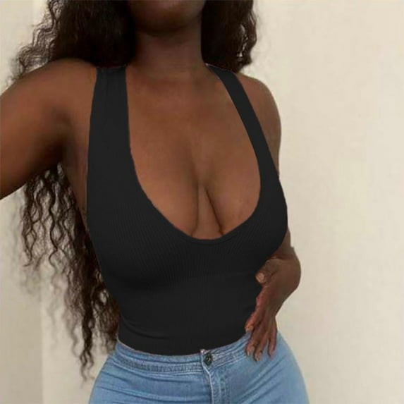 Beach Vacation Clothes for Women Cute Workout Tops for Women Crop Tops Sports Girl Size 13 Chemise Graphic Top Top Junior Control Shirt Cropped Muscle Control Curved Women's Sexy Sleeveless Black 2XL