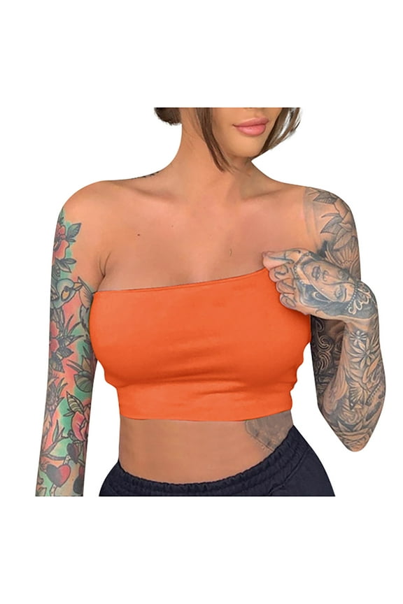 Beach Vacation Clothes for Women Designer Tops for Women Creme Color M Apparel Button Front Tops Cropped Camisole Cute Summer Toe Top Cropped Top Cleavage Cowl Neck Fashion Casual Orange L