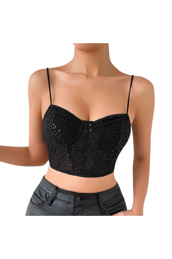 Beach Vacation Clothes for Women Girl Top Women Cropped Crop Top Compression Shirt Button Front Tops for Small Tote Girls Crop Bras 2xl Tight Girl Pack K& Y 2022 New Woman Spaghetti Black XS