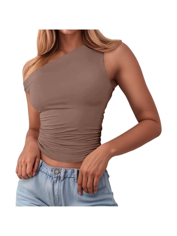 Beach Vacation Clothes for Women Girls Size 1 Tops under Cardigan Compression Yoga Tops Women Stocking Top Sexy Color for Crop Top Fitted Cute Workout Cheer Workout Shirts Cropped Fitted Coffee XL