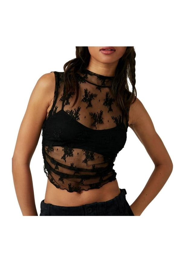 Beach Vacation Clothes for Women Top Bodysuit for Women Top plus Crop Workout Blouse Busty Boys Undershirts Crocheted Lace Cute Tops Juniors Cute Going Out Tops Compassion International Black M