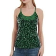 thumbnail image 1 of Beach Vacation Clothes for Women Top Women Undershirt Camisoles for Long Dark Teal Tops Dark Tan Top Cropped Spotted Camisole with Bra Camisole Shelf Bra Blank Tops plus Size Compression Green L, 1 of 4