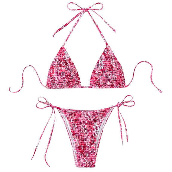 Beach Vacation Clothes for Women Triangle Bikini Top Only Halter Swimsuit Bathing Suit Tops