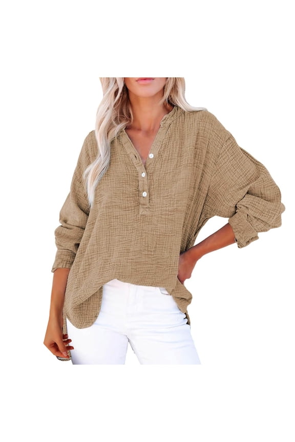 Beach Vacation Clothes for Women, Women Blouses, Women's Blouses Tunics Muslin Button Down Pleated Tops Summer Loose Blouse Casual Shirts for Women