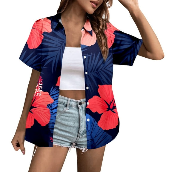 Beach Vacation Clothes for Women, Womens Tops, Trendy Women's Casual Shirt with Letter Print Round Neck Short Sleeve T-Shirt for Everyday Wear