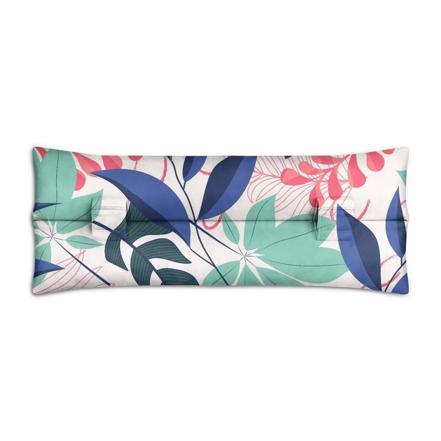 Beach Vacation Seat Belt Cushion for Surgery - Vibrant Tropical Plant Mastectomy Pillow - Pressure Relief Heart Surgery Recovery Cushion with Floral Print