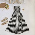 Beach Vestidos Summer Fashion Loose Stripes Spaghetti Straps Long Dress