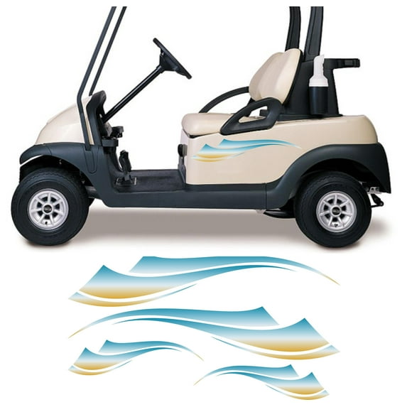 Beach Vibe Golf Cart Decals Go Kart Stickers Tribal Flames Stripes GC21