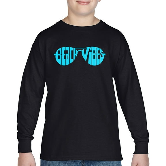 Beach Vibes - Boy's Word Art Long Sleeve T-Shirt