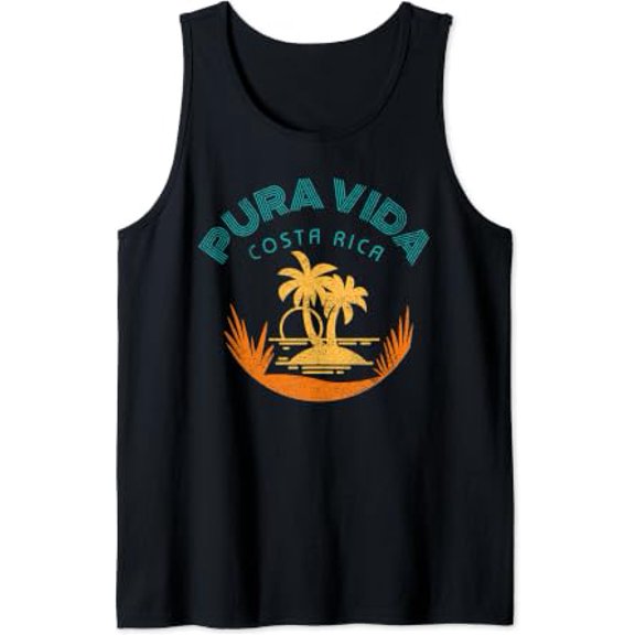 Beach Vibes Pura Vida Costa Rica Tank Top Size S-3XL