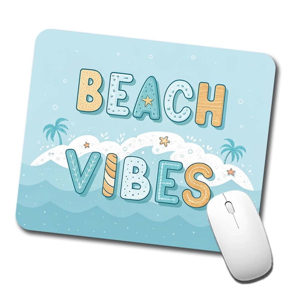 Beach Vibes Sea Foam Ocean Mouse Pad Low Profile Gaming Mat