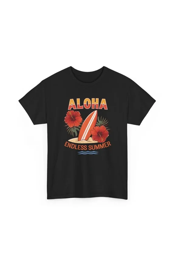 Beach Vibes T-Shirt, Summer Ocean Waves Tee, Retro Aloha Endless Summer Shirt