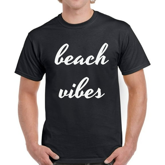 Beach Vibes White T-Shirt for Men - S M L XL 2XL 3XL 4XL 5XL Graphic Tee - Summer Clothes Collection Vacation Shirt Mens