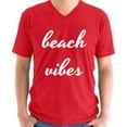 thumbnail image 1 of Beach Vibes White V-Neck T-Shirt for Men - S M L XL 2XL Graphic Tee - Vacation V neck Cool Mens Shirt, 1 of 2