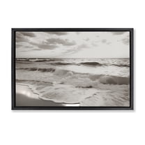 Beach View Reverie Black Framed Floater Canvas Wall Art, design by Decent Exposures