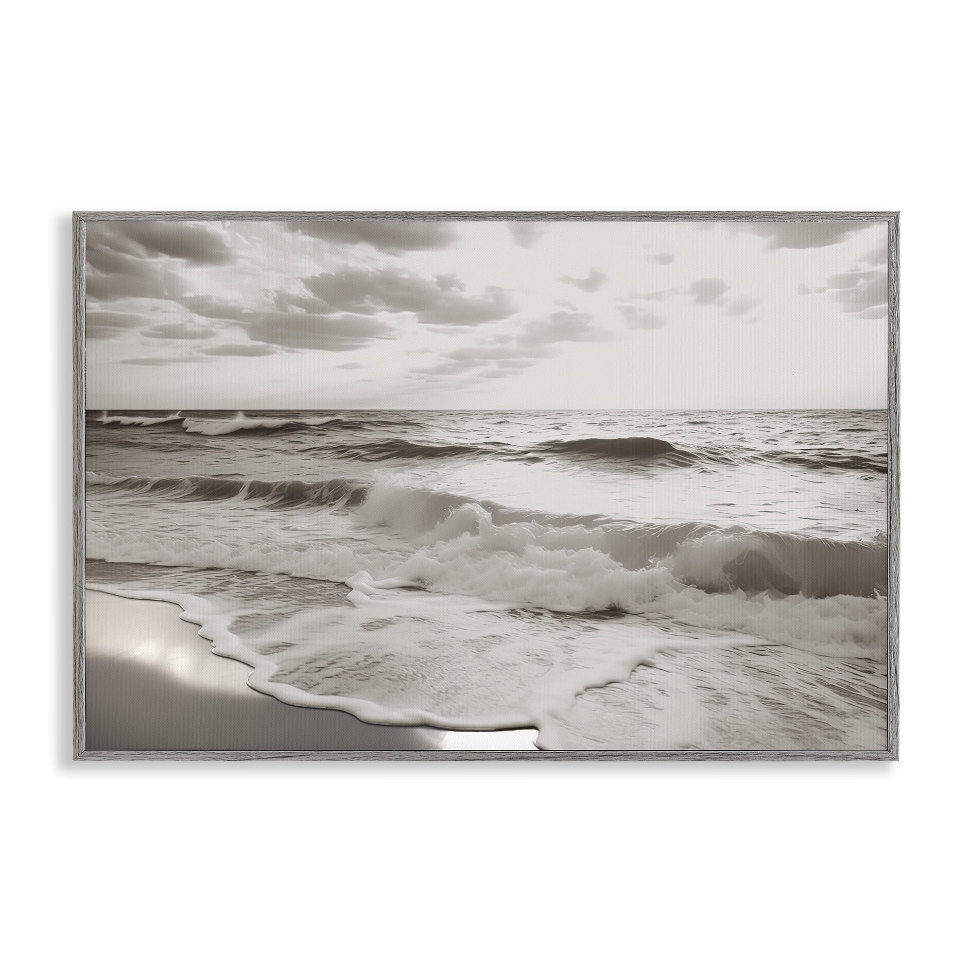 Beach View Reverie Gray Framed Giclee Art, design by Decent Exposures