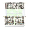 thumbnail image 1 of Beach View and Sailboats Kitchen Curtain Set, 3PCS 27.5x24 Inch Polyester Valance and Short Panels with Hawaiian Coast Scenery for Island Kitchen Style, 1 of 6