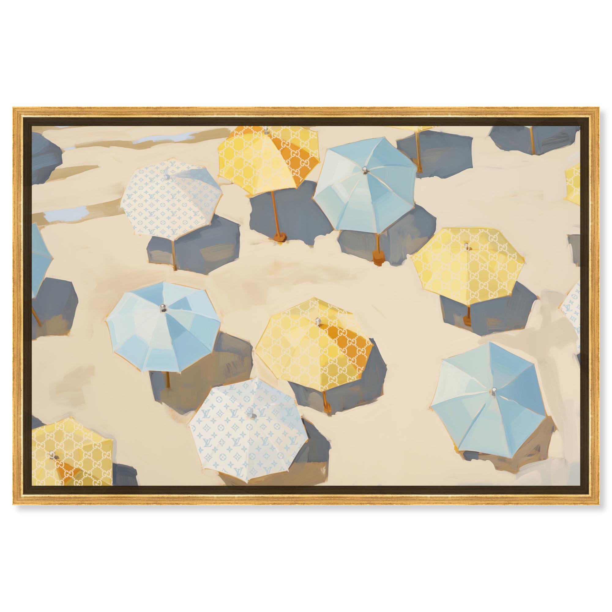 Beach View from the Sky Canvas Glam Beach Wall Art by Art Remedy, Gold ...