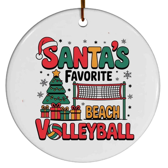 Beach Volleyball Christmas Ornament 2025, Custom Gifts for Beach Volleyball Lovers, Gift for Christmas, Xmas Tree Hanging Decoration, Gifts Sports Fan, Santa's Favorite Beach Volleyball