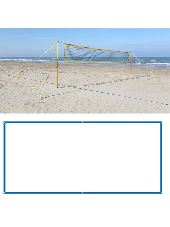 Beach Volleyball Court Line Beach Volleyball Court Boundary Sideline and End Line 52.6 X 26.3Ft Beach Volleyball Official Court Size Sand Volleyball Court Line Set(Blue)