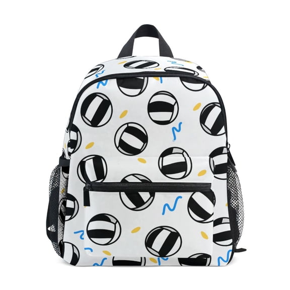 Beach Volleyball Pattern Mini Backpack Cute Small Backpack with Chest Strap and Whistle Ages 3-8