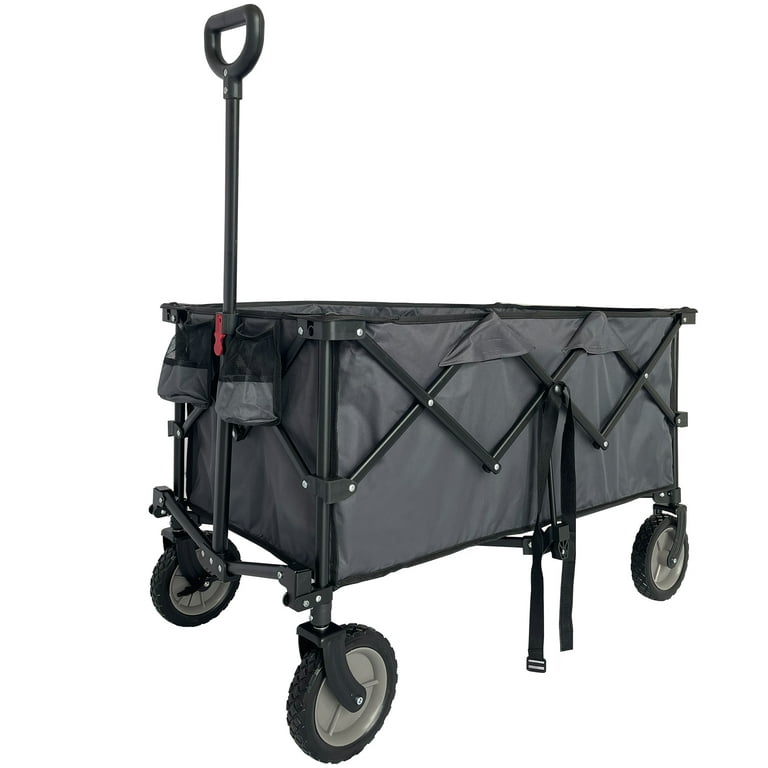 Folding Garden Cart Outdoor Beach Wagon with All Terrain Wheels