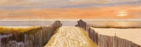 Beach Walk Canvas Art - Diane Romanello (8 x 24)