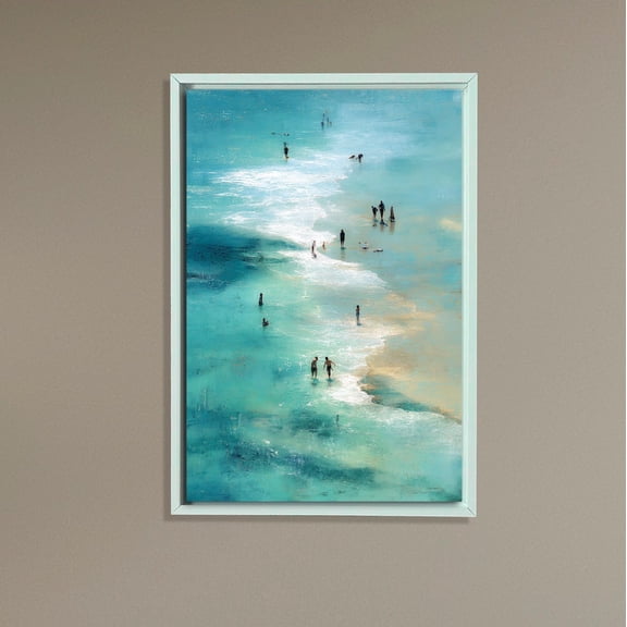Beach Walk Wall Art, Ocean Shoreline, Aerial View Coastal poster, Summer Seaside Decor, Tranquil Vertical Home Poster Unframed Paper Print