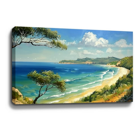Beach Wall Art Beach Canvas Wall Art Seaside Grove Canvas art Framed wall art Painting For Livingroom Decor Office Bedroom Decoration