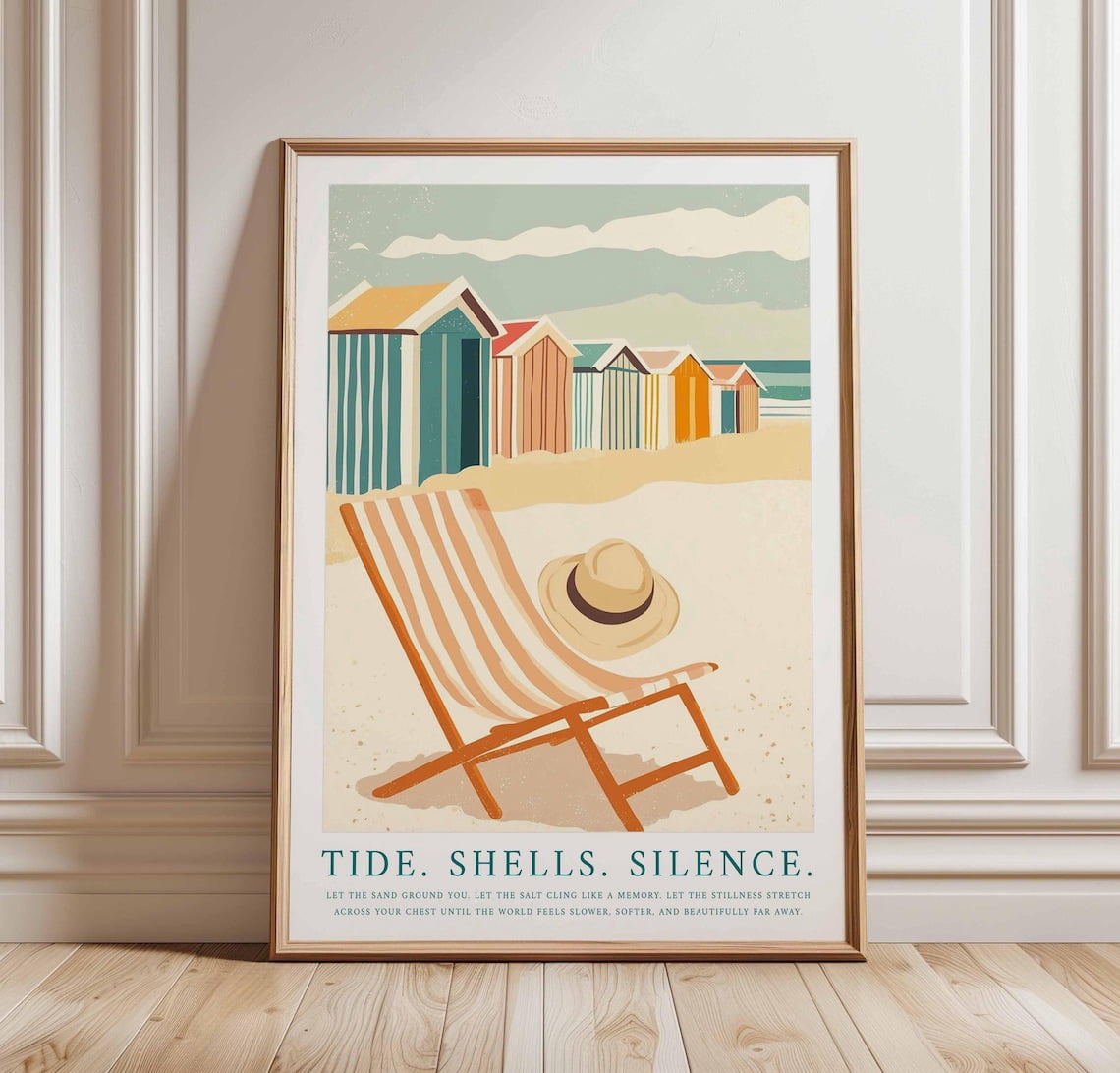 Beach wall art coastal decor ocean print blue wall art swimming in