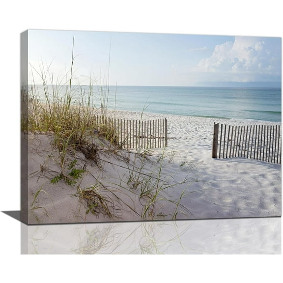 Beach Wall Art Coastal Pictures Wall Decor Beach Ocean Canvas Prints Blue Sea Sky Painting Modern Artwork Home Decoration for Bathroom Bedroom Living Room 16"x12"