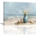 thumbnail image 1 of Beach Wall Art Ocean Floral Pictures Wall Decor Coastal Seascape Seaside Large Master Over Above Bed Canvas Prints Horizontal Framed Artwork Paintings Home Office Decorations For Living Room 16"x12", 1 of 6