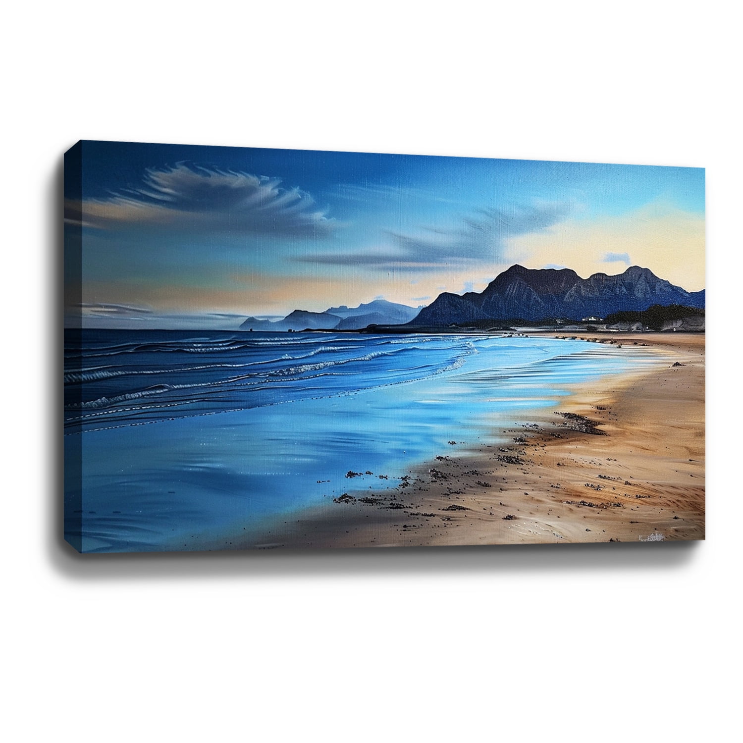 Beach Wall Art Ocean Wall Art Beach At Dusk Canvas art Framed wall art Painting For Livingroom Decor Office Bedroom Decoration