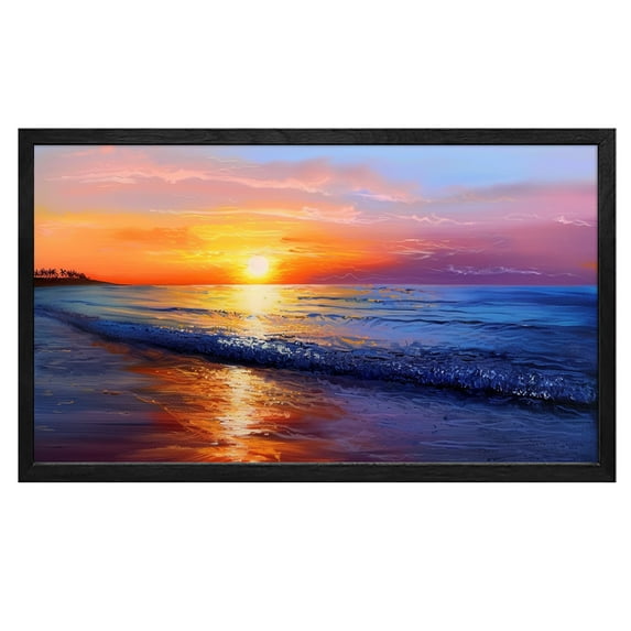 Beach Wall Art Ocean Wall Art Sunset Sea Wave Canvas art Framed wall art Painting For Livingroom Decor Office Bedroom Decoration