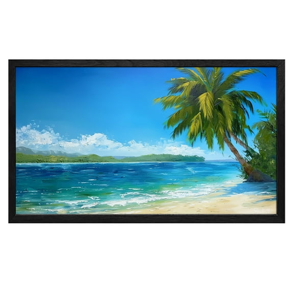 Beach Wall Art Palm Wall Decor Coconut Palm And Sea Canvas art Framed wall art Painting For Livingroom Decor Office Bedroom Decoration