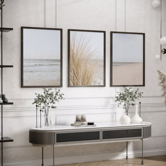 Beach Wall Art Prints Neutral Beach Wall Art Pastel Beach Print Coastal Art Wave Wall Art Beige Muted Palette Art Ocean Picture Poster Set 3