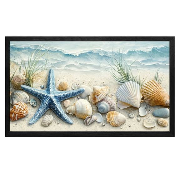 Beach Wall Decor Conch Starfish Rustic Landscape Ocean Canvas Art Wall Decor For Bedroom Livingroom Office