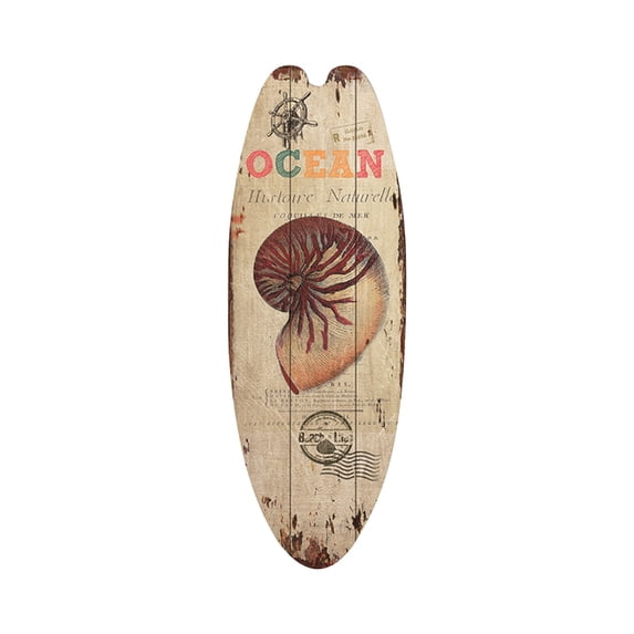 Beach Wall Decor, Solid Wood, 4X16 In, Surfboard Decor, Hanging Wall Decor, Rustic Living Room Decor, 1 Pc