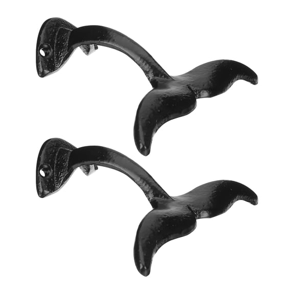 FUEENIRVA Whale Tail Hooks Cast Iron for Wall Accessories 1 Set 4.9X4.9in