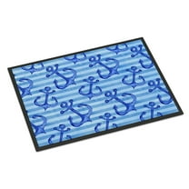 Beach Watercolor Anchors Doormat 18x27