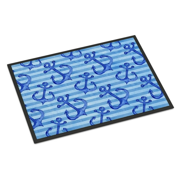 Beach Watercolor Anchors Doormat 24x36