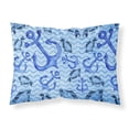 thumbnail image 1 of Beach Watercolor Anchors and Fish Fabric Standard Pillowcase, 1 of 2