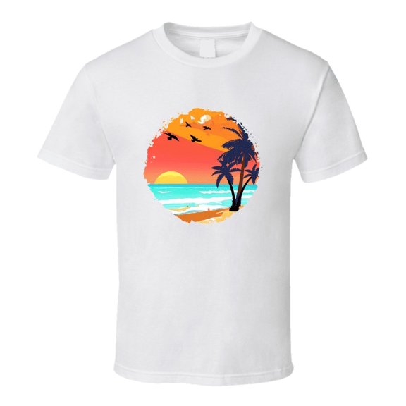 Beach Watercolor  Tee Novelty Ocean Sea Tshirt Summertime Lover T Shirt