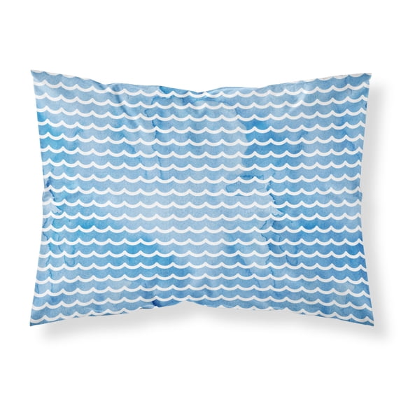 Beach Watercolor Waves Fabric Standard Pillowcase
