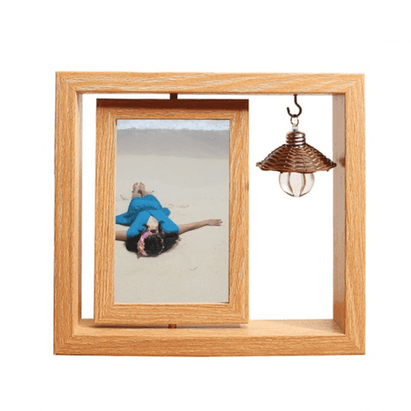 Beach Wave Ellie Yao Beautiflu Girl Blue Wooden Rotating Picture Photo Frame 4x6