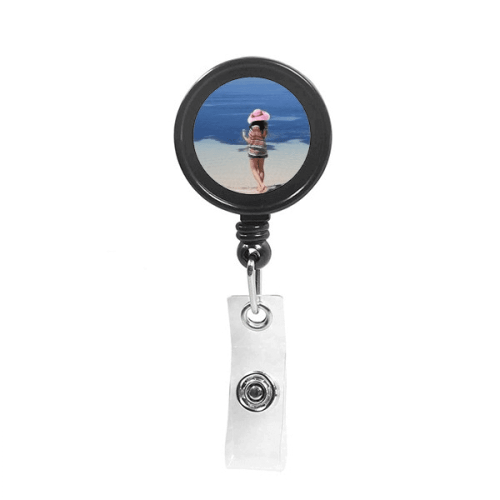 Beach Wave Ellie Yao Sea Back Sight Retractable Keychain Badge Holder ID Badge