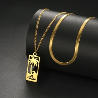 Palm Tree Necklace Gold