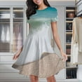 thumbnail image 1 of Beach Wave Pattern Women's Classic Swing Skater Dress Casual Work Party Cocktail Dresses, 1 of 6